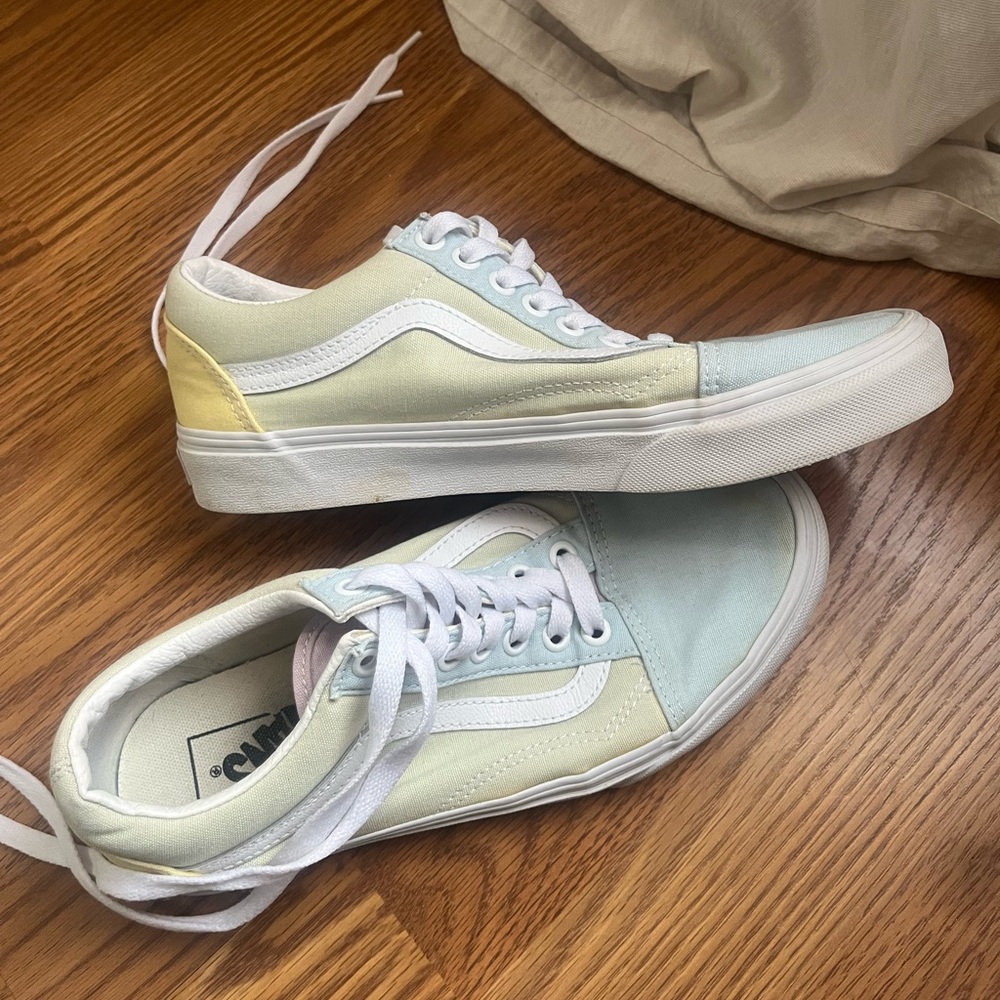 Vans Cream and Lavender Sneakers